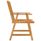 5 Piece Garden Dining Set Solid Acacia Wood - Close-Up Angle
