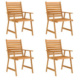 5 Piece Garden Dining Set Solid Acacia Wood - Top-Down View