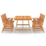 7 Piece Garden Dining Set Solid Acacia Wood