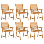 7 Piece Garden Dining Set Solid Acacia Wood