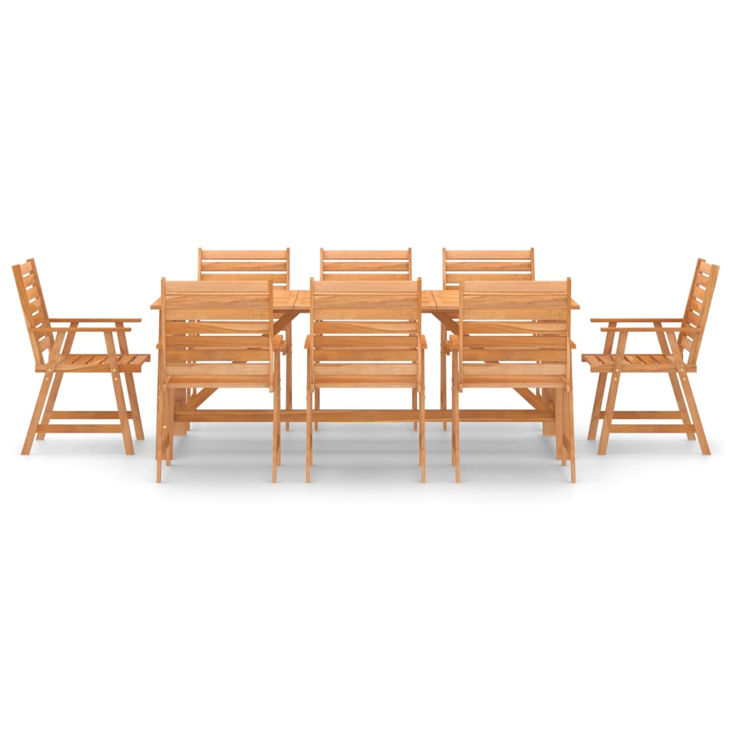 9 Piece Garden Dining Set Solid Acacia Wood