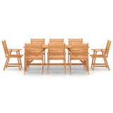 9 Piece Garden Dining Set Solid Acacia Wood - Side View