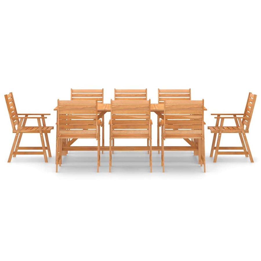 9 Piece Garden Dining Set Solid Acacia Wood