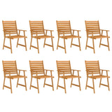 9 Piece Garden Dining Set Solid Acacia Wood - Top-Down View