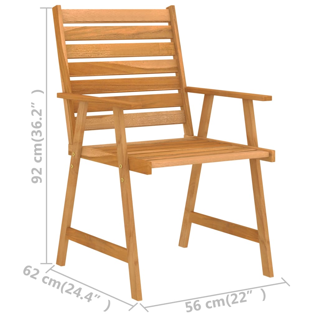 9 Piece Garden Dining Set Solid Acacia Wood