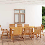 9 Piece Garden Dining Set Solid Acacia Wood