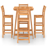 5 Piece Outdoor Bar Set Solid Acacia Wood - Side View