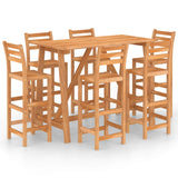 7 Piece Outdoor Bar Set Solid Acacia Wood - Front View