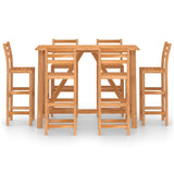 7 Piece Outdoor Bar Set Solid Acacia Wood - Side View