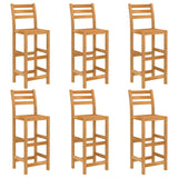 7 Piece Outdoor Bar Set Solid Acacia Wood - Top-Down View