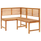 4 Piece Bistro Set Solid Wood Acacia - Rear View