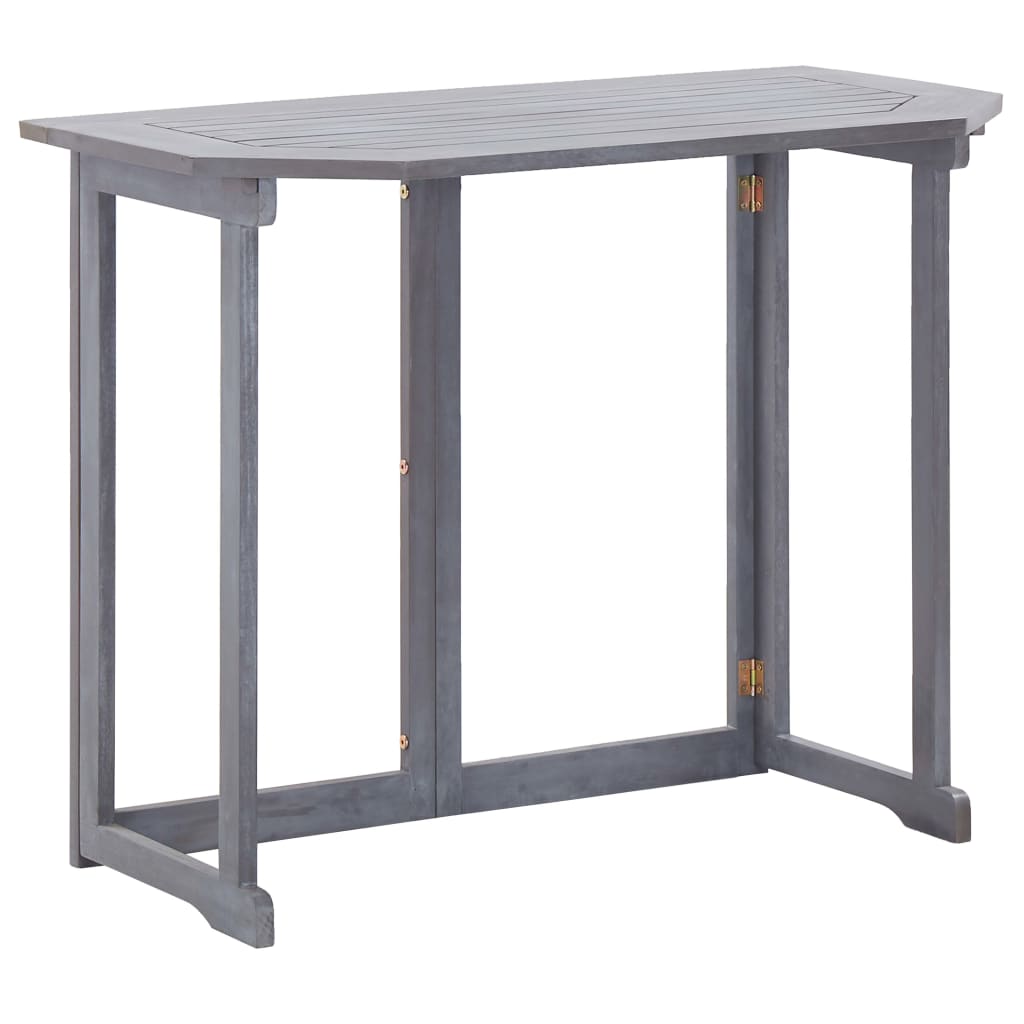 2 Piece Bistro Set Solid Acacia Wood Grey
