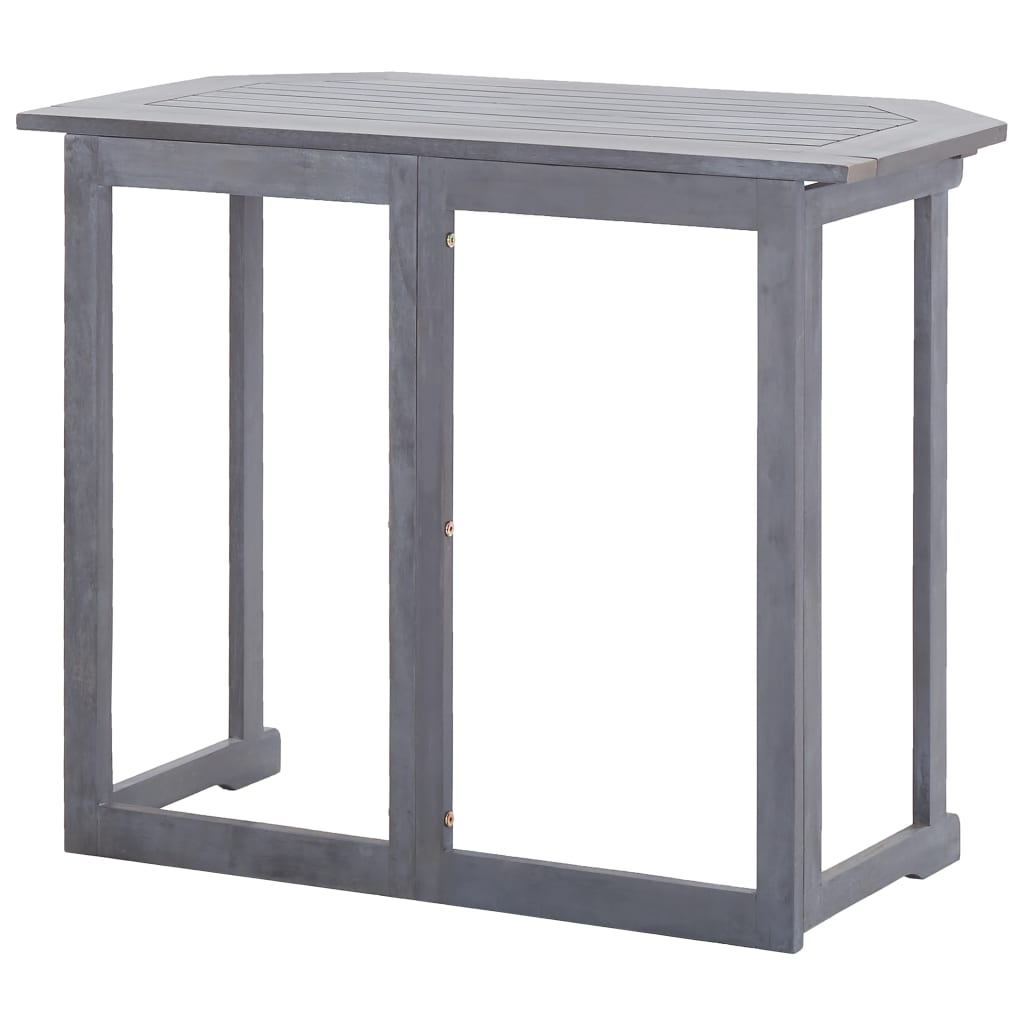 2 Piece Bistro Set Solid Acacia Wood Grey