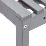 2 Piece Bistro Set Solid Acacia Wood Grey - Close-Up Angle