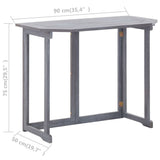 2 Piece Bistro Set Solid Acacia Wood Grey