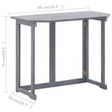 2 Piece Bistro Set Solid Acacia Wood Grey - Low Angle