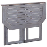 4 Piece Bistro Set Solid Acacia Wood Grey - Top-Down View