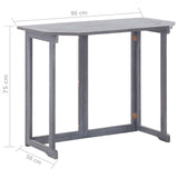 4 Piece Bistro Set Solid Acacia Wood Grey - Extra Image