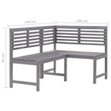 4 Piece Bistro Set Solid Acacia Wood Grey - Extra Image