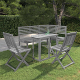 4 Piece Bistro Set Solid Acacia Wood Grey