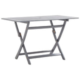 5 Piece Garden Dining Set Solid Acacia Wood Grey - Side View