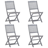 5 Piece Garden Dining Set Solid Acacia Wood Grey