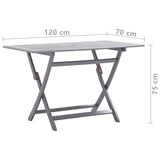 5 Piece Garden Dining Set Solid Acacia Wood Grey - Extra Image