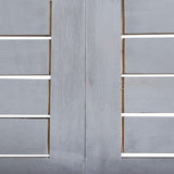 7 Piece Garden Dining Set Solid Acacia Wood Grey - Rear View