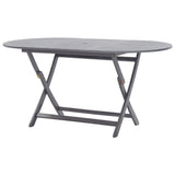 7 Piece Garden Dining Set Solid Acacia Wood Grey