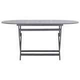 7 Piece Garden Dining Set Solid Acacia Wood Grey