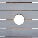 7 Piece Garden Dining Set Solid Acacia Wood Grey - Rear View