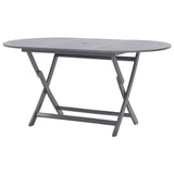 9 Piece Garden Dining Set Solid Acacia Wood Grey