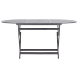 9 Piece Garden Dining Set Solid Acacia Wood Grey