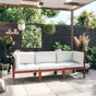 3-Seater Garden Sofa with Cushion Wood Acacia&Rope