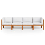 4-Seater Garden Sofa with Cushion Wood Acacia&Rope