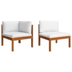 4-Seater Garden Sofa with Cushion Wood Acacia&Rope