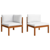 4-Seater Garden Sofa with Cushion Wood Acacia&Rope - 45-Degree Angle