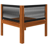 4-Seater Garden Sofa with Cushion Wood Acacia&Rope - Extra Image
