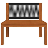 6 Piece Garden Lounge Set with Cushions Cream Wood Acacia&Rope - Extra Image