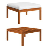 12 Piece Garden Lounge Set with Cushions Cream Wood Acacia&Rope - Extra Image
