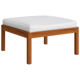12 Piece Garden Lounge Set with Cushions Cream Wood Acacia&Rope - Extra Image