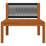 7 Piece Garden Lounge Set with Cushions Cream Wood Acacia&Rope
