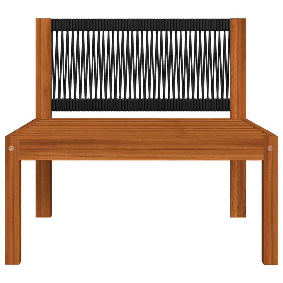 7 Piece Garden Lounge Set with Cushions Cream Wood Acacia&Rope