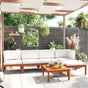 6 Piece Garden Lounge Set with Cushions Cream Wood Acacia&Rope
