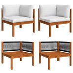6 Piece Garden Lounge Set with Cushions Cream 63x63 cm