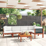 6 Piece Garden Lounge Set with Cushions Cream 63x63 cm
