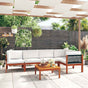 6 Piece Garden Lounge Set with Cushions Cream 63x63 cm