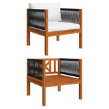 7 Piece Garden Lounge Set with Cushions Cream 63x63 cm