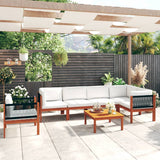 7 Piece Garden Lounge Set with Cushions Cream 63x63 cm