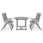 5 Piece Garden Dining Set (150-200)x100 cm Grey